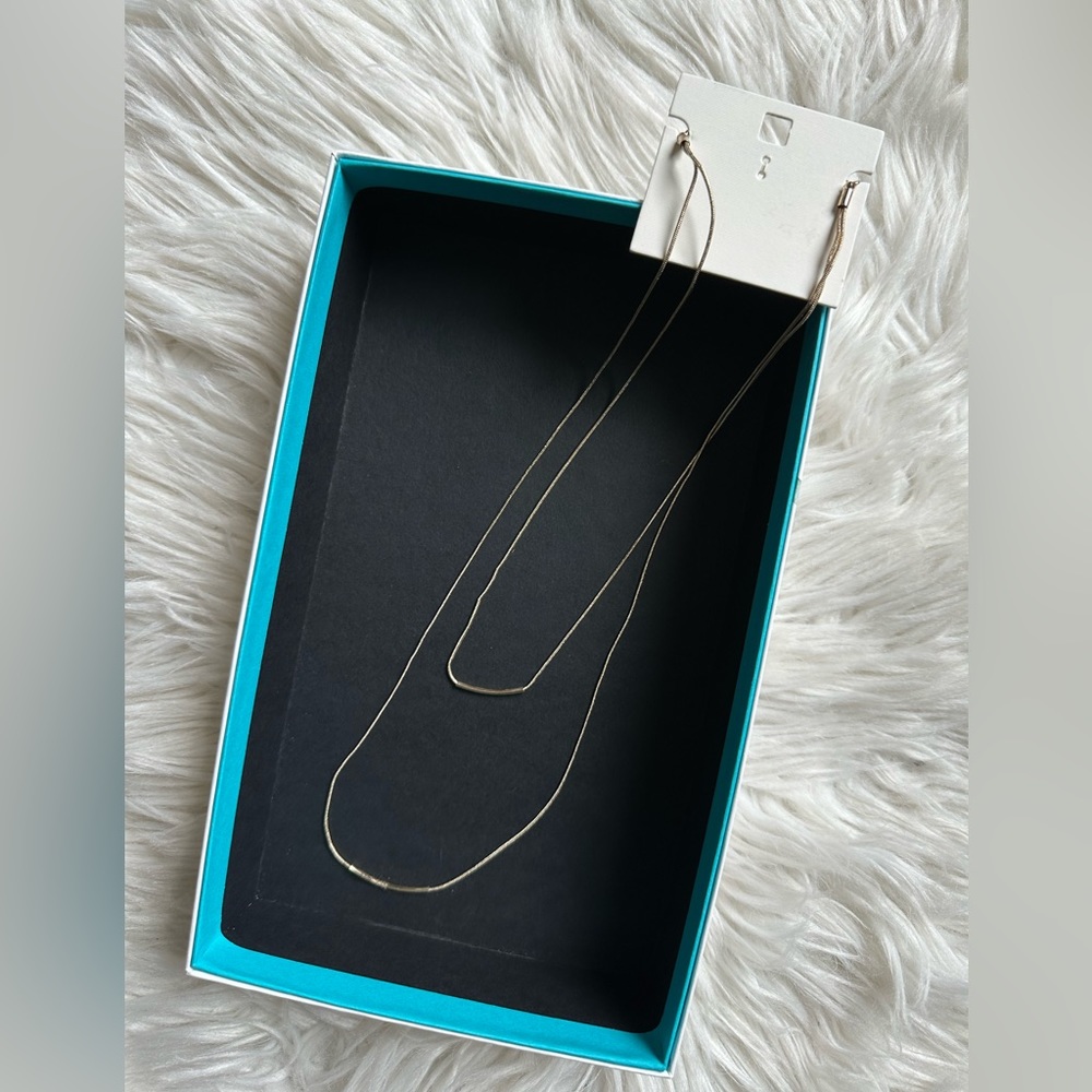 NWT long layered golden necklace